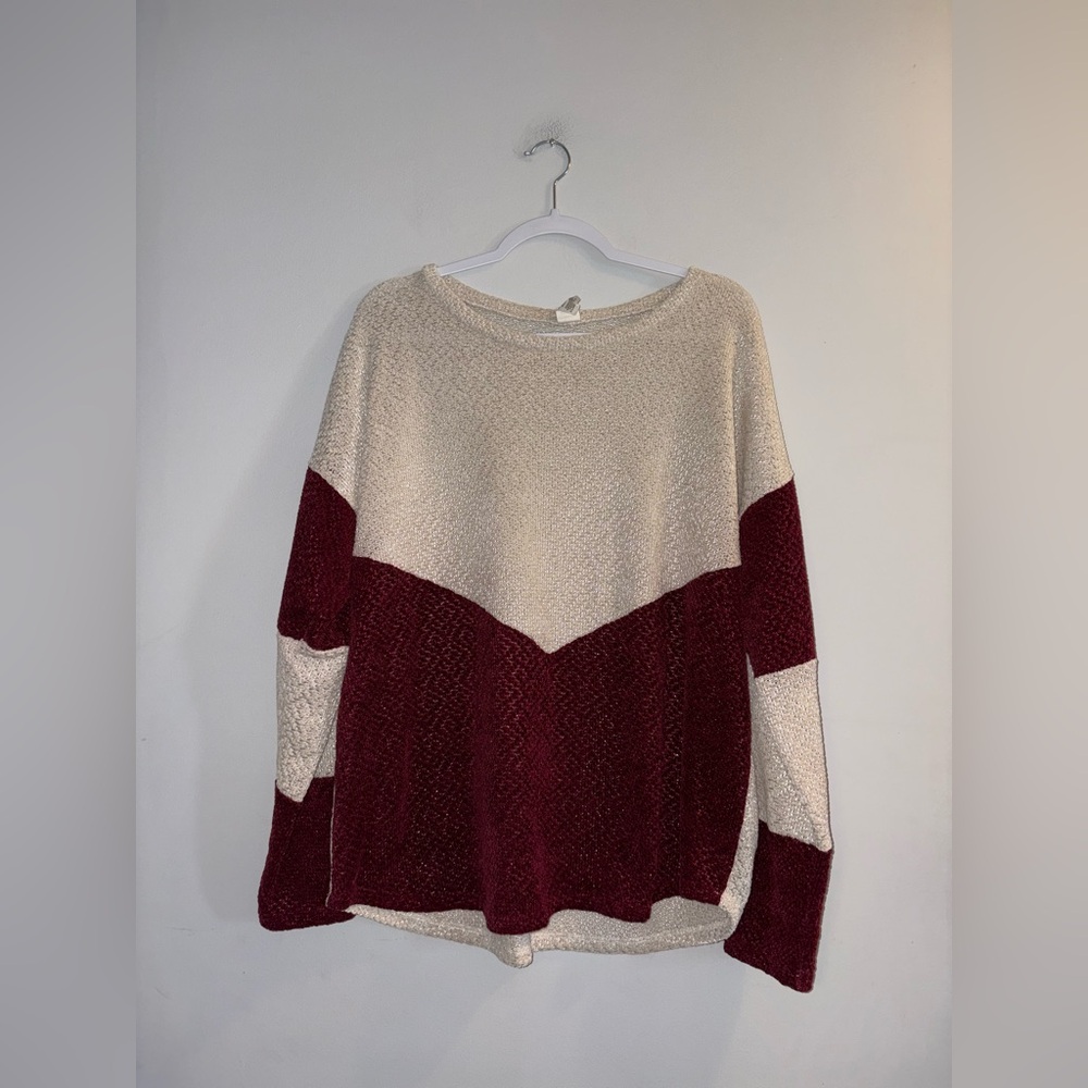 7th Ray | Burgundy Knit Sweater